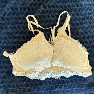 Aerie flower bralette cream XL NWT